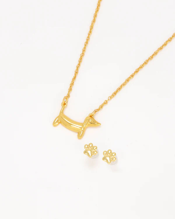 Collar Perro + Aretes Huella