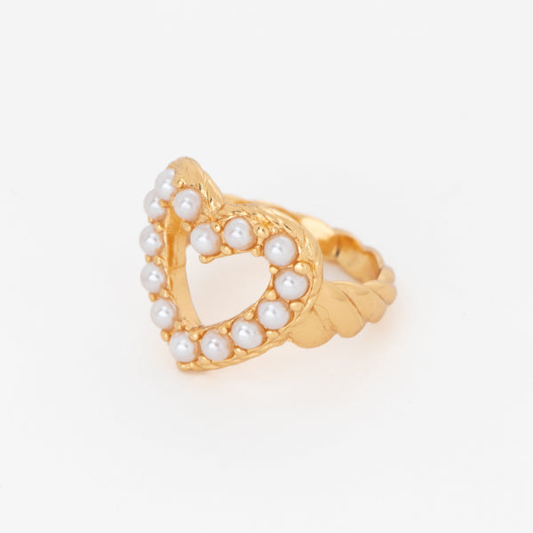 Anillo Corazón Multiperlas