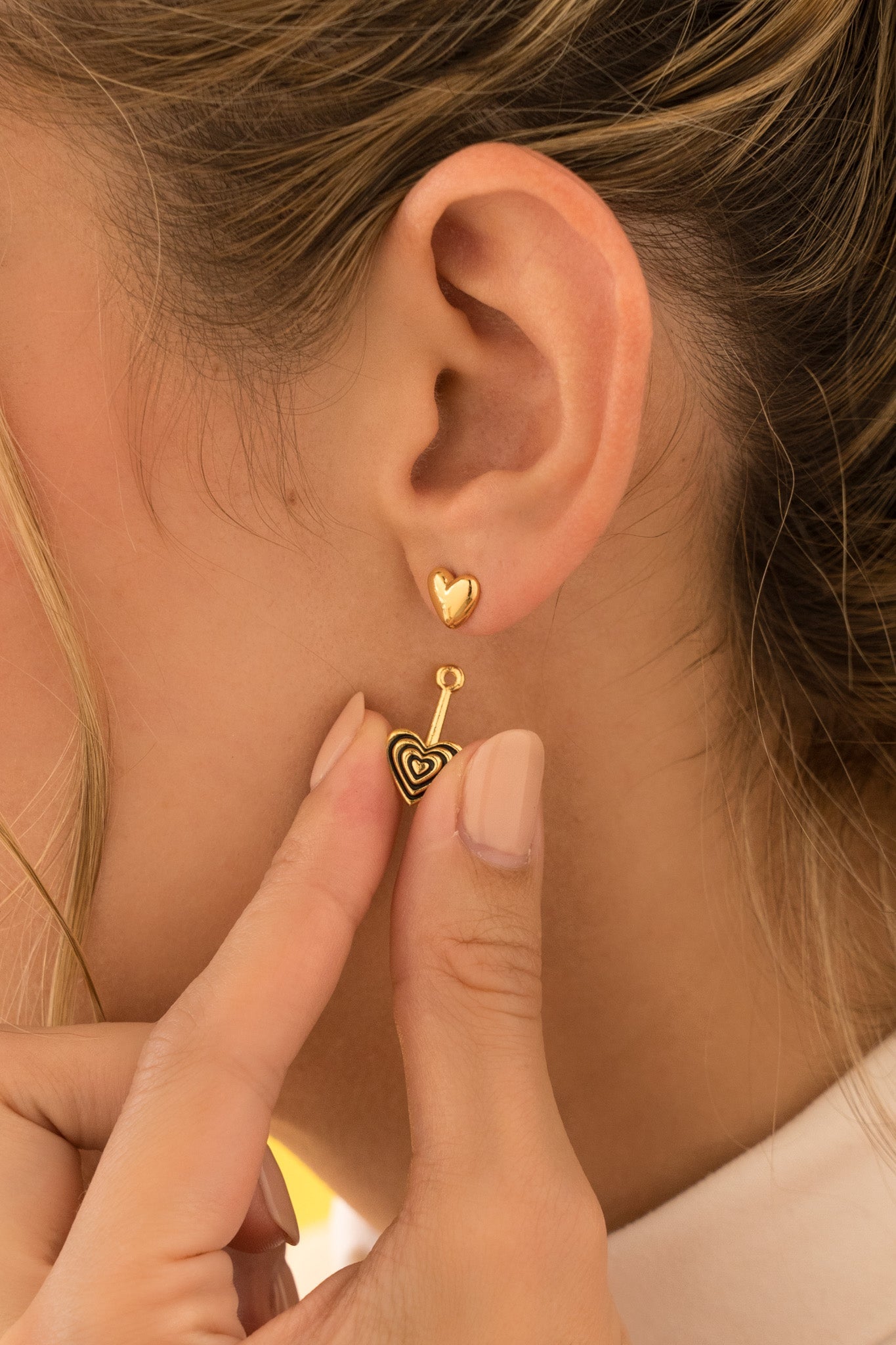 Aretes 2 En 1 Corazón