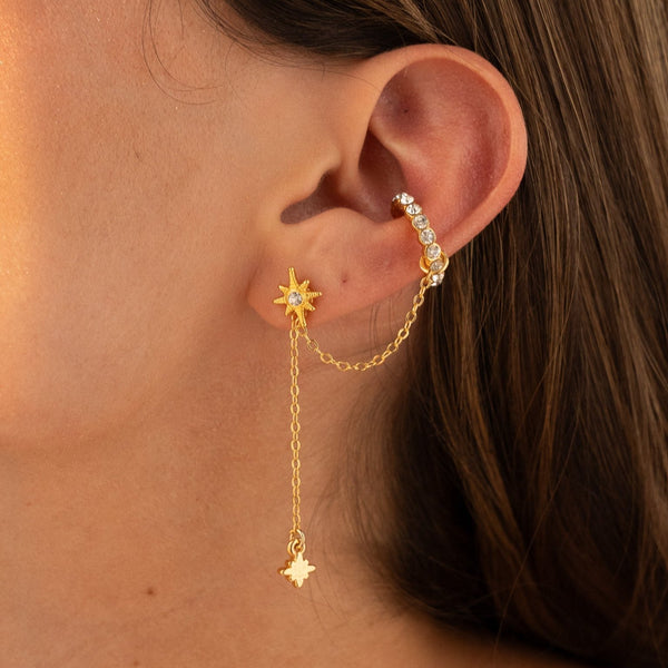 Arete Solitario Lucero y Cristales