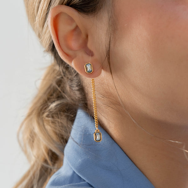 Aretes 2 en 1 Cristales