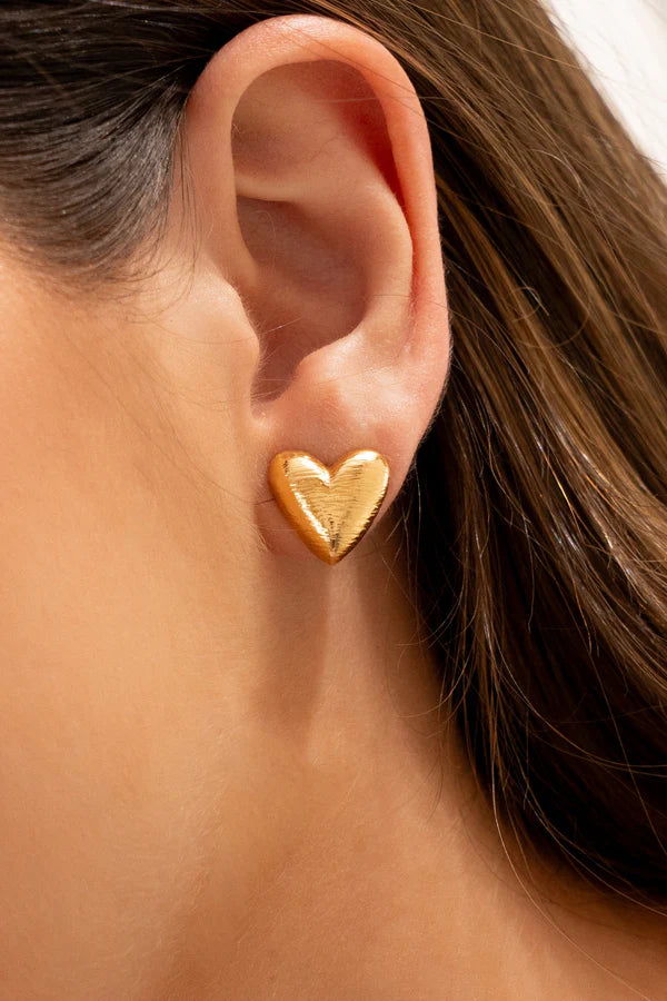 Aretes Cadena Corazón Gold