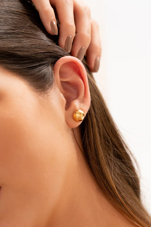 Aretes Cadena Bola Gold