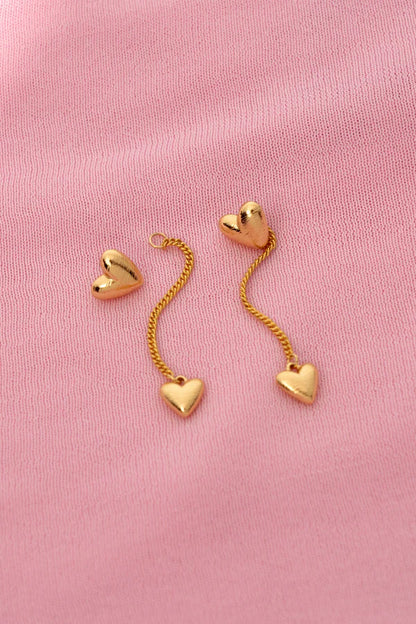 Aretes Cadena Corazón Gold