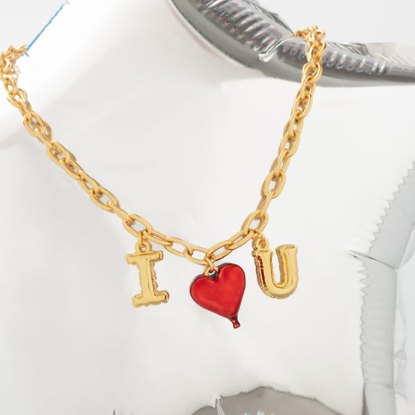 Collar Letras Corazón Globo + Aretes By Jose Y Cami