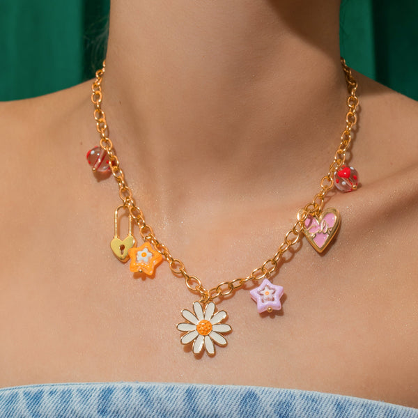 Collar Multicharms Margarita + Aretes