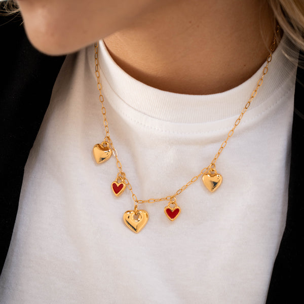 Collar Multicharms + Aretes Corazón
