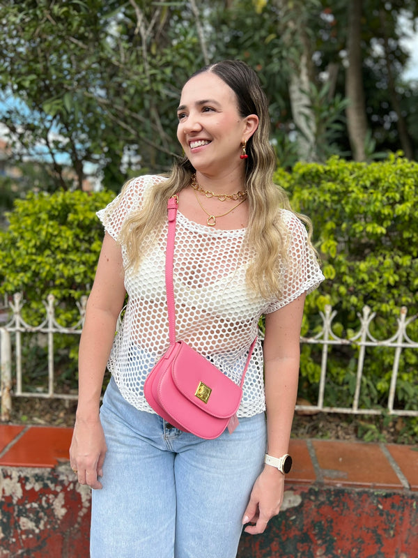BOLSO ROSADO TIPO CARRIEL