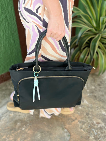 BOLSO MAMÁ DE MANO EN LONA IMPERMEABLE - NEGRO