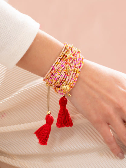 Pulsera Borlas con dijes marinos + Aretes