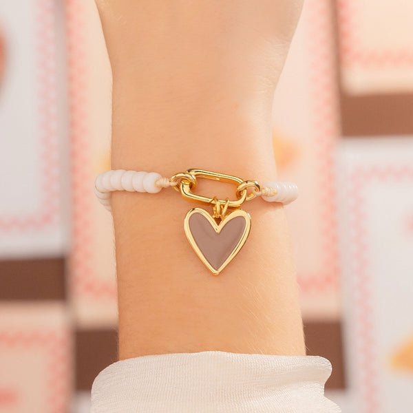 Pulsera Broche Maxi Corazón + Aretes