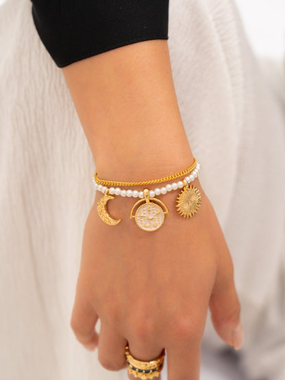 Pulsera Charms Fase Lunar + Aretes