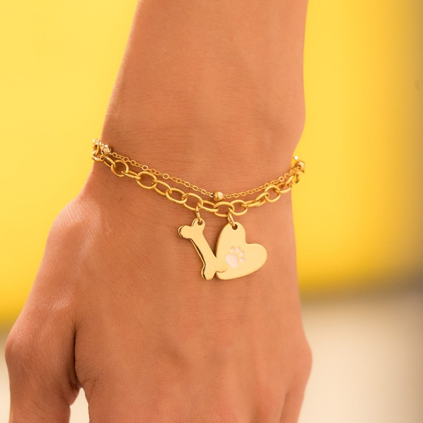 Pulsera Corazón Huella + Aretes