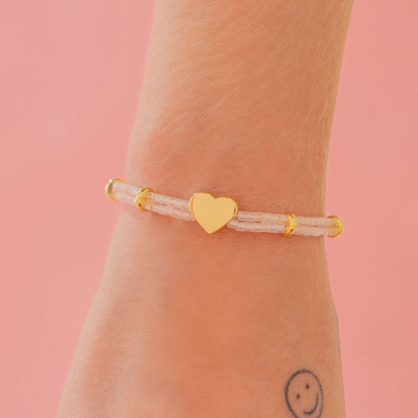 Pulsera Corazón Liso + Aretes