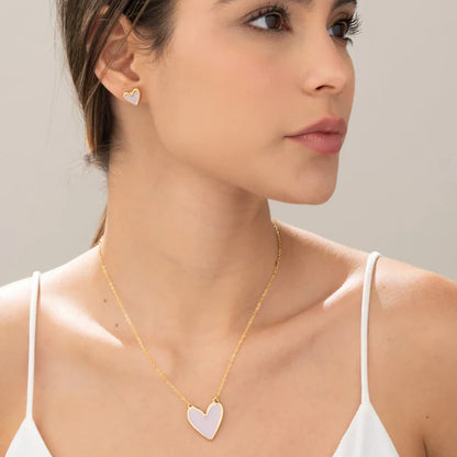 Set Cadena + aretes corazón