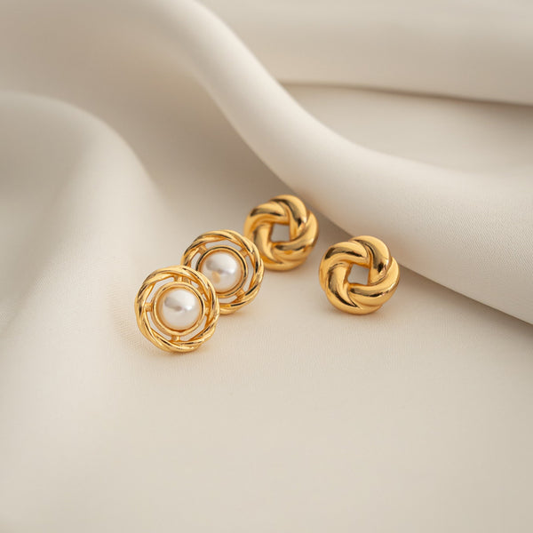 Set X2 Aretes Perla Lazo