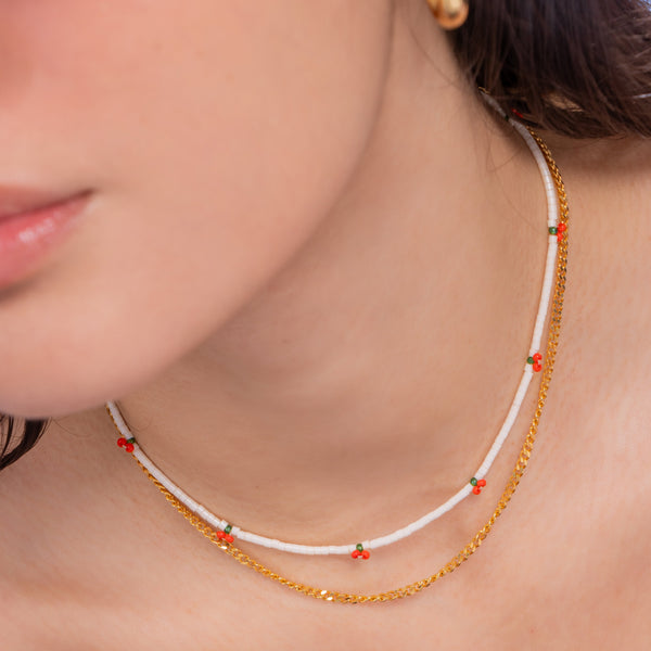 Set X2 Collares Cerezas + Aretes
