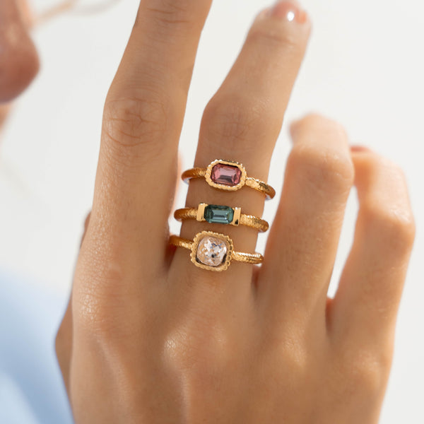 Set X3 Anillos Cristales