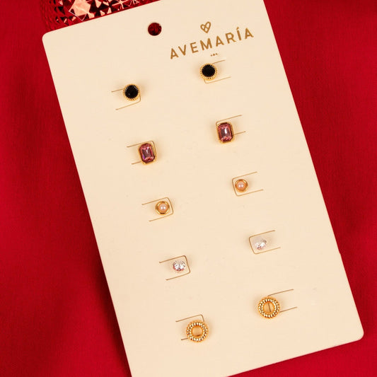 Set X5 Aretes Perla