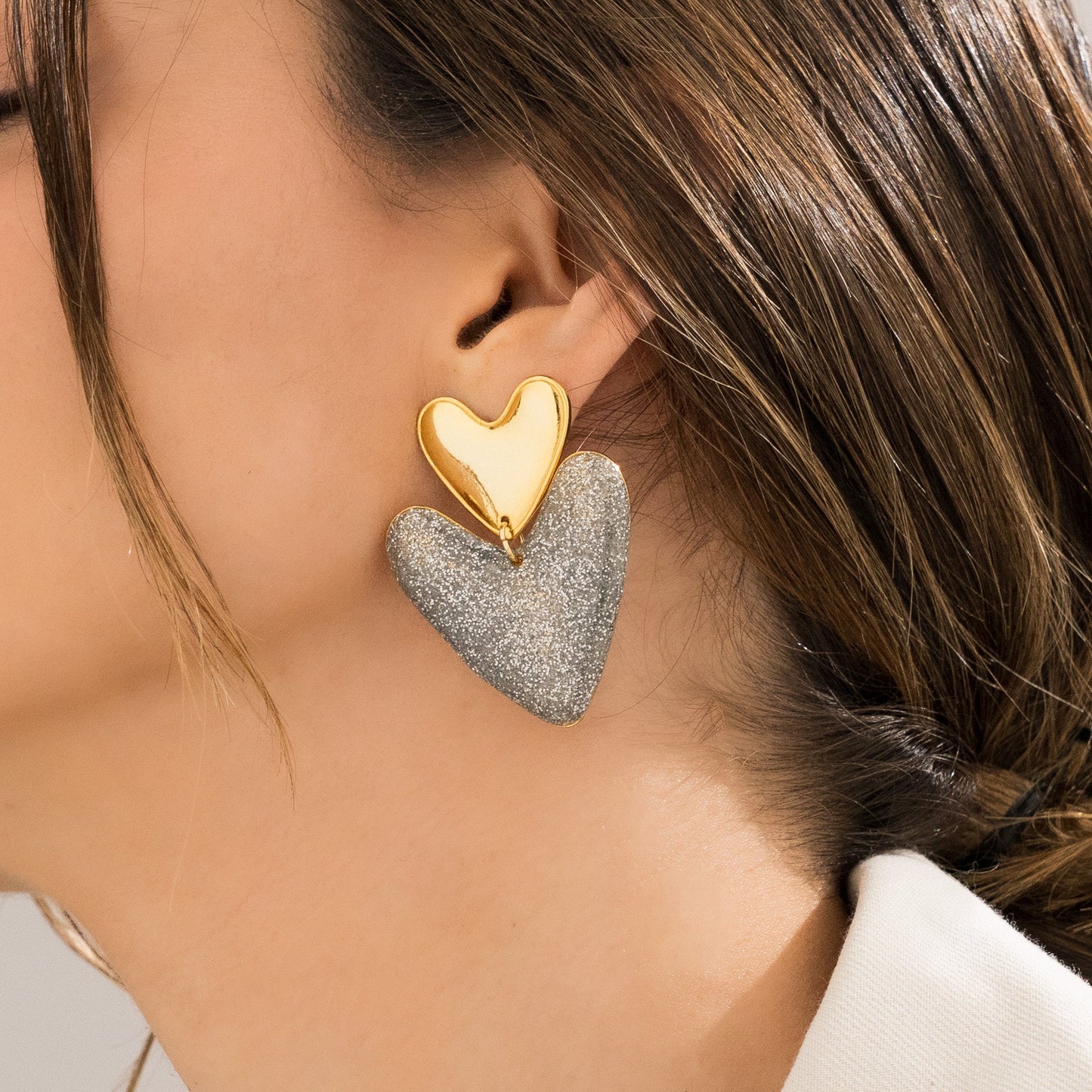 Aretes Corazón Escarcha