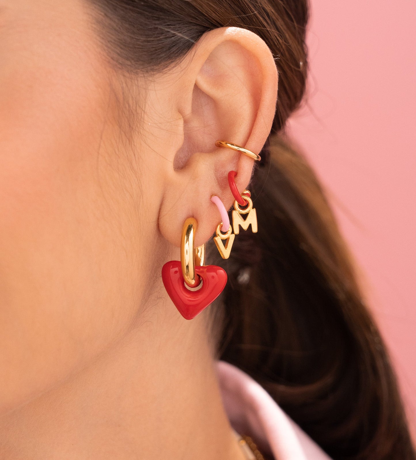 Aretes 2 en 1 Maxi Corazón