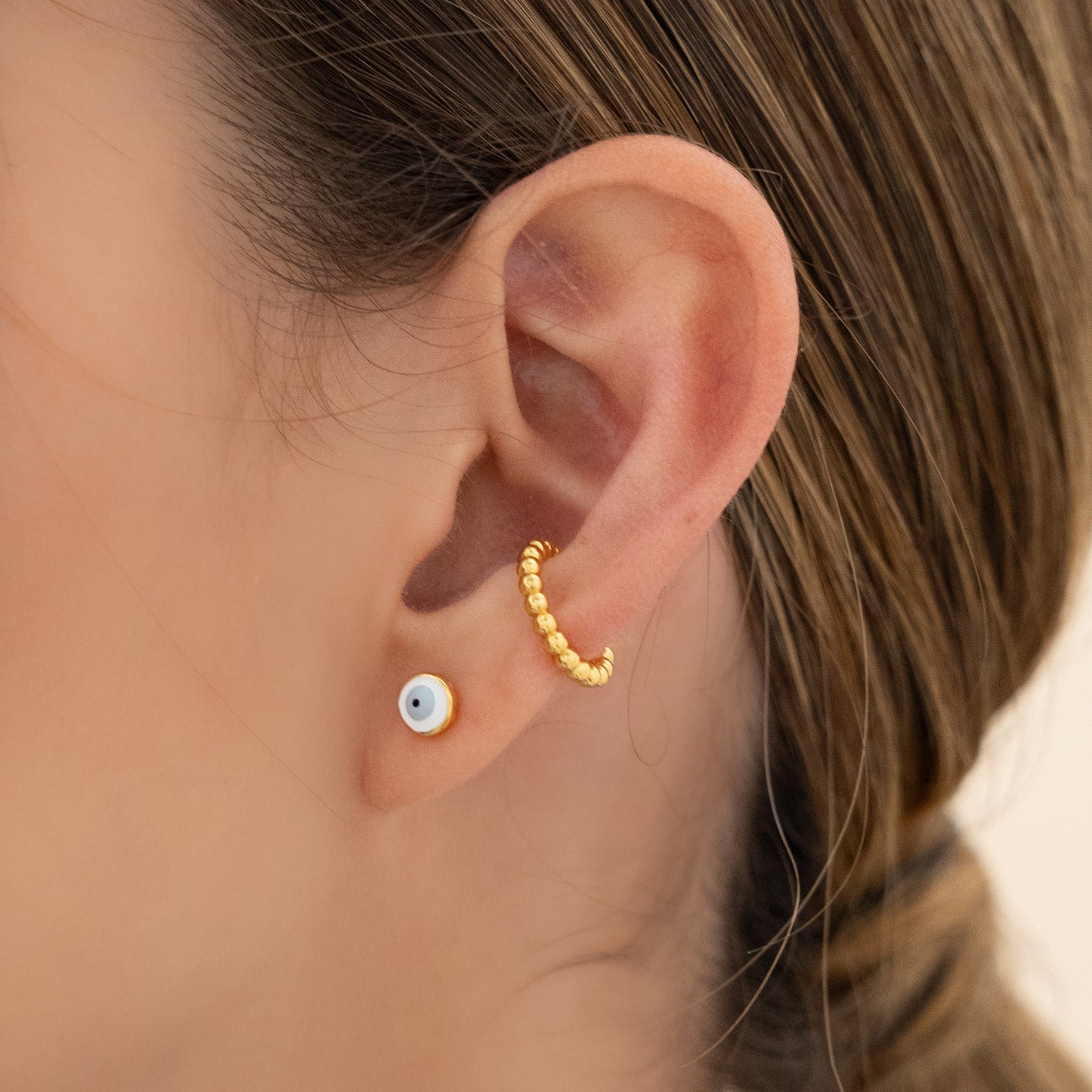 Set De 1 Par De Topos Ojo Y 1 Earcuff