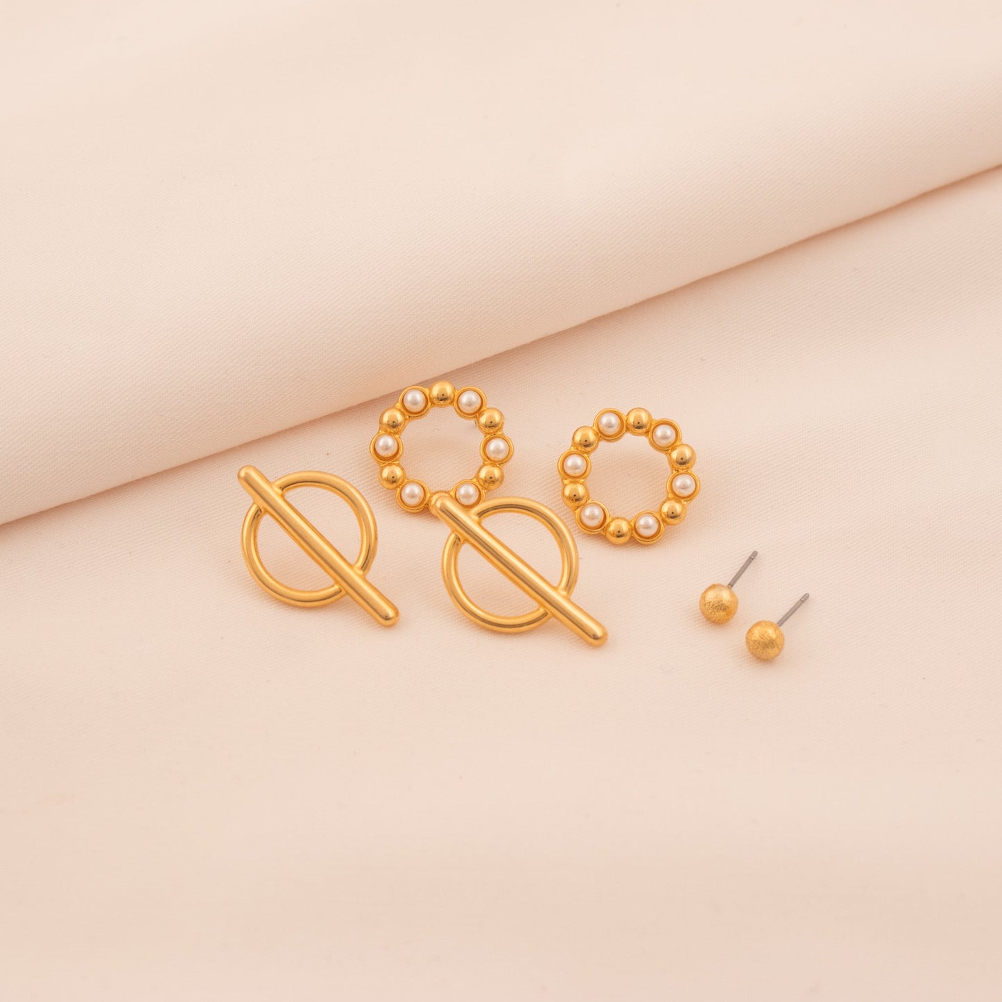 Set X3 Aretes Perlas