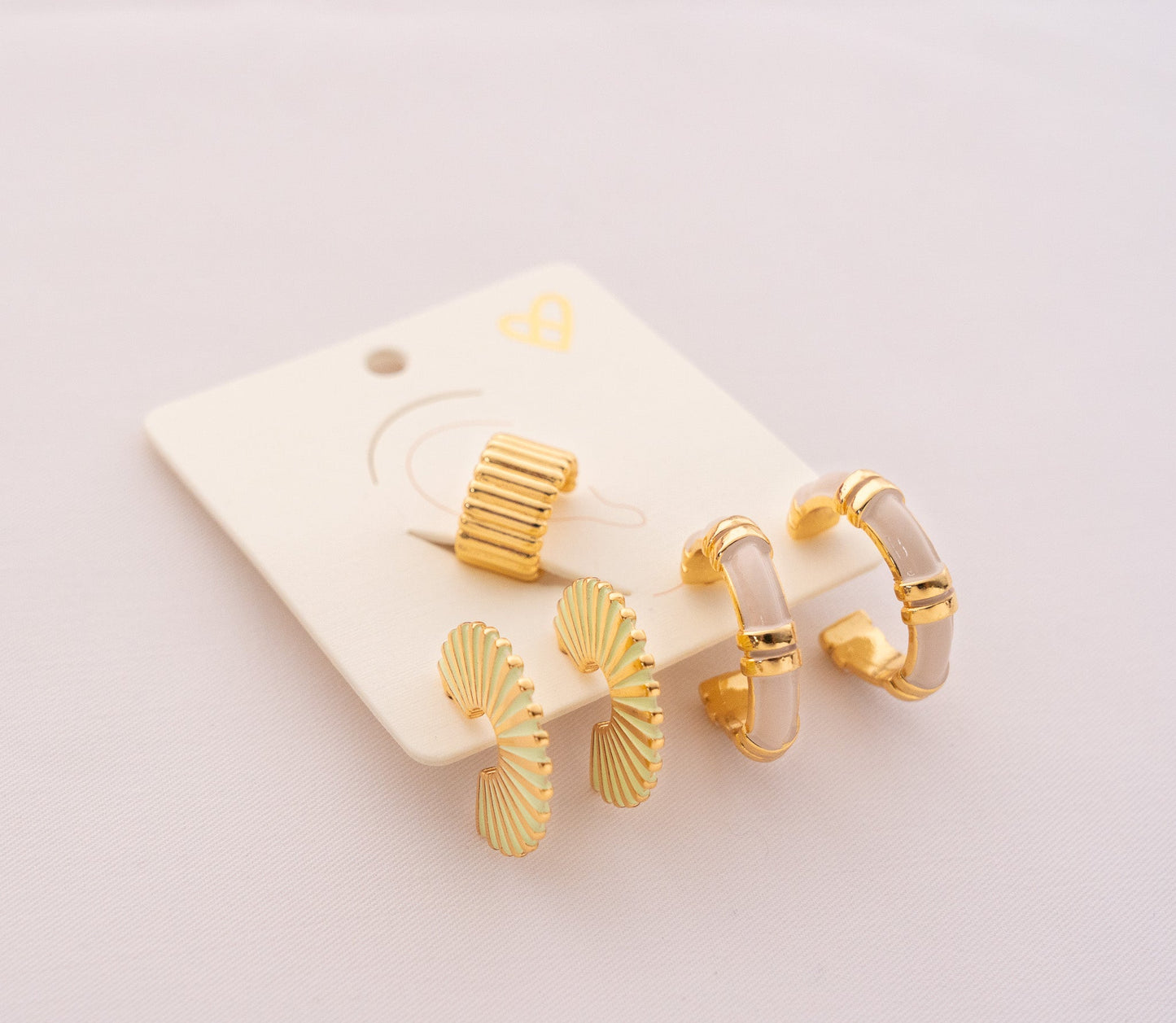 Set 2 Pares De Candongas + 1 Earcuff